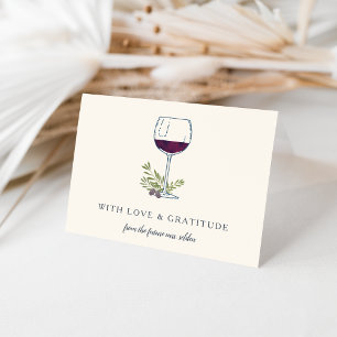 Wine Glass Personalized Letterpress Thank You Card