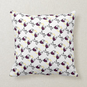 Wine Glass Pillow White