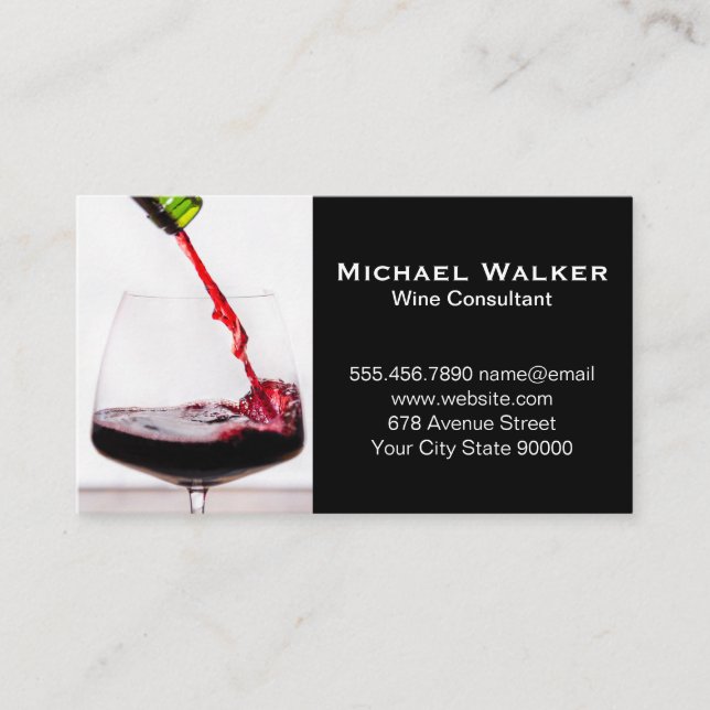 Wine Glass Pouring Business Card (Front)