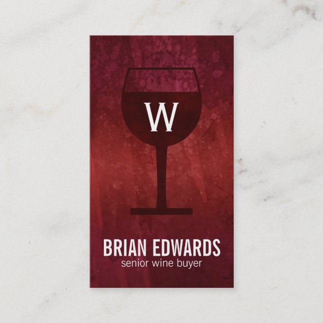 Wine Glass / Red 2 | Full (Artistic Red) Business Card (Front)