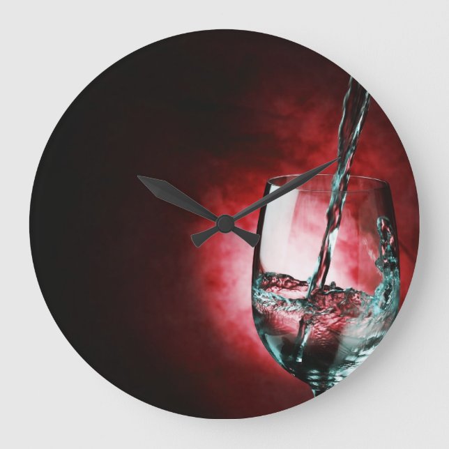 wine glass red clock (Front)
