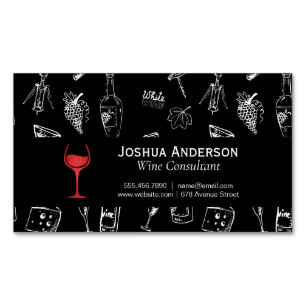 Wine Glass Red Wine Accessory Pattern Business Card Magnet