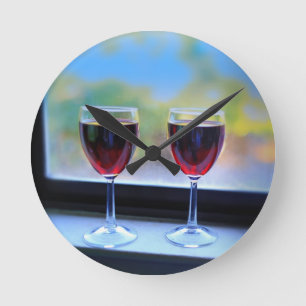 Wine Glass Round Clock