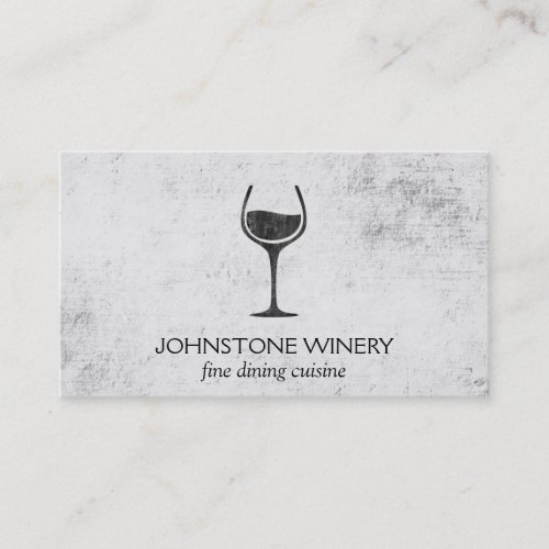 Wine Glass  Rustic Business Card