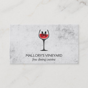Wine Glass Rustic Business Card