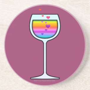 WINE GLASS SANDSTONE COASTER