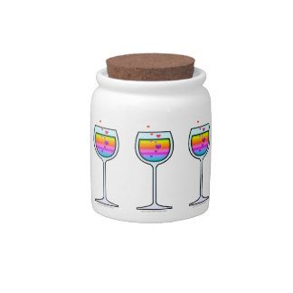 WINE GLASS SNACK or CANDY JAR