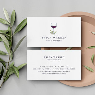 Wine Glass   Sommelier or Wine Industry Business Card