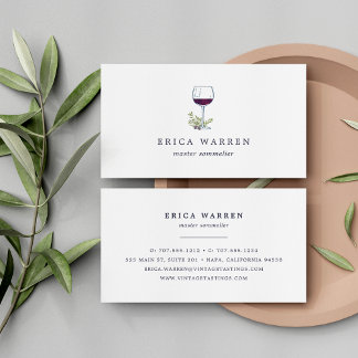 Wine Glass | Sommelier or Wine Industry Business Card