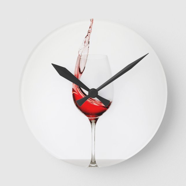 wine glass splash round clock (Front)