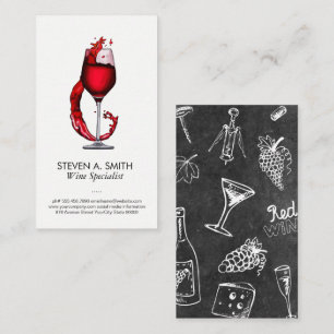 Wine Glass Splash   Sommelier Business Card