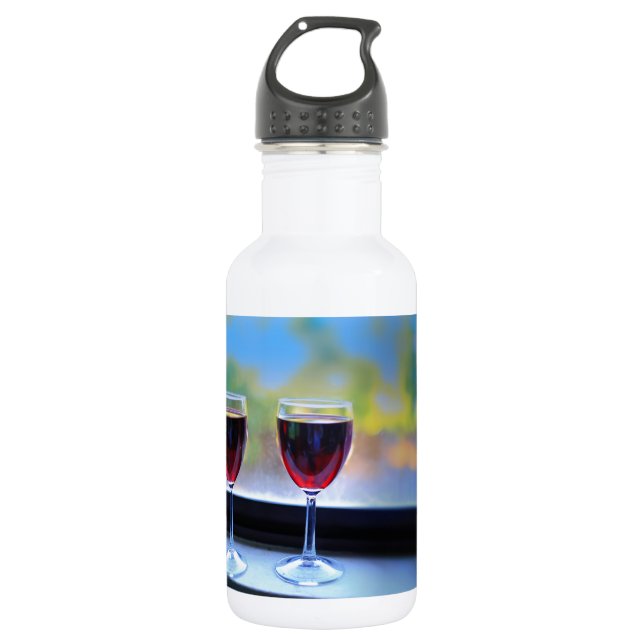 Wine Glass Stainless Steel Water Bottle (Front)