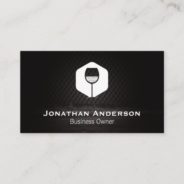 Wine Glass Stylish Logo | Winery Business Card (Front)