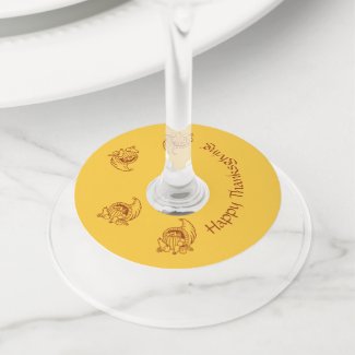 Wine Glass Tag - Horn of Plenty