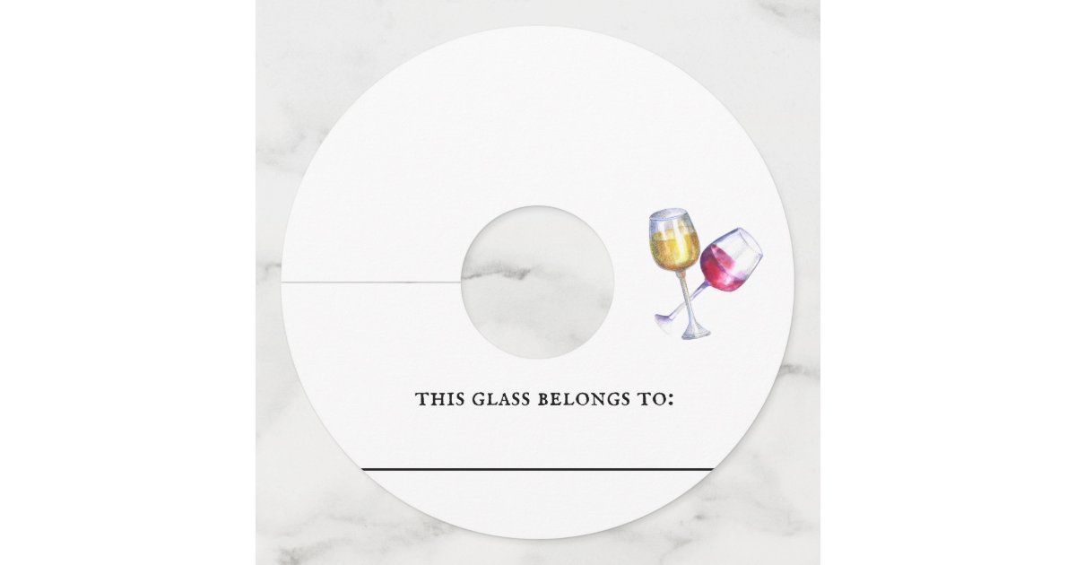 Wine Glass Tags Identifier Marker Paper Customize | Zazzle.com