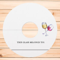 Wine Glass Tags Identifier Marker Paper Customize
