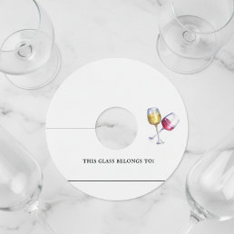 Wine Glass Tags Identifier Marker Paper Customize
