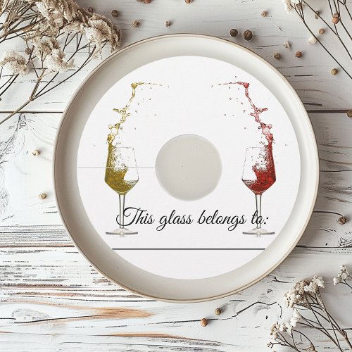 Wine Glass Tags Identifier Marker Paper Customize