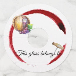 Wine Glass Tags Identifier Marker Paper Customize
