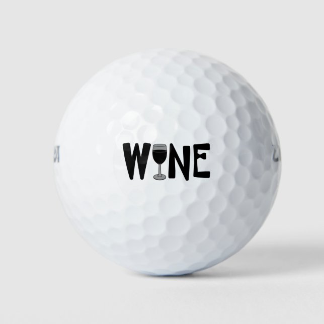 Wine Glass Text Golf Balls (Front)