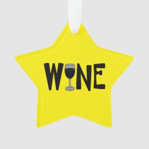 Wine Glass Text Ornament