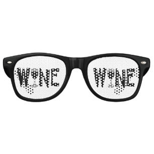 Wine Glass Text Retro Sunglasses