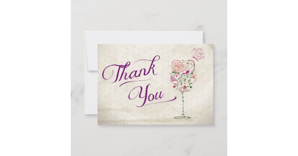 Wine Glass Thank You Note