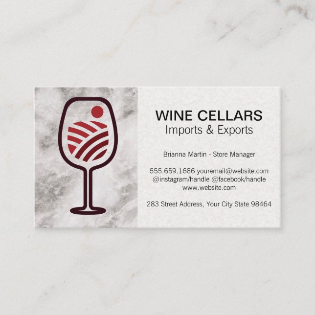 Wine Glass Vineyard | Restaurant Appointment Card (Front)