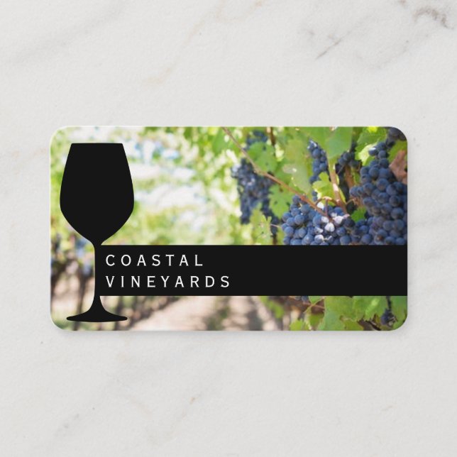 Wine Glass | Vineyard | Sommelier Business Card (Front)