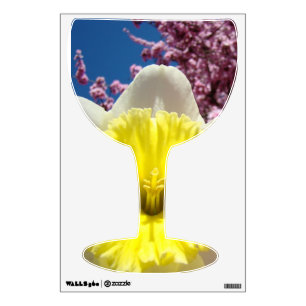 Wine Glass wall decals Spring Daffodil Blue Sky