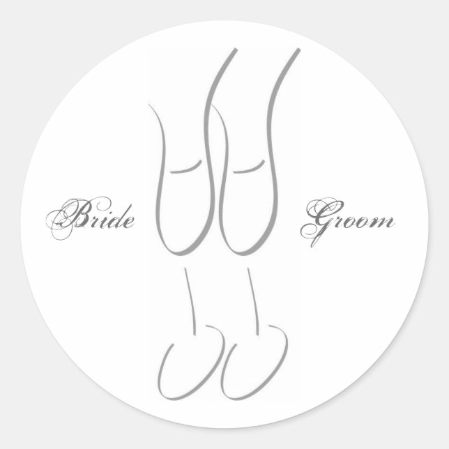Wine Glass Wedding Stickers (Front)