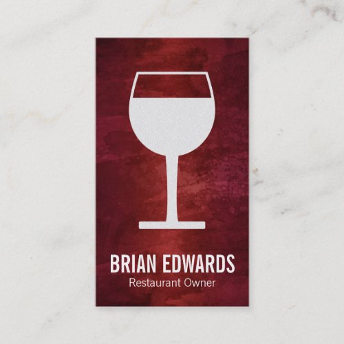 Wine Glass  white  Full Artistic Red Business Card