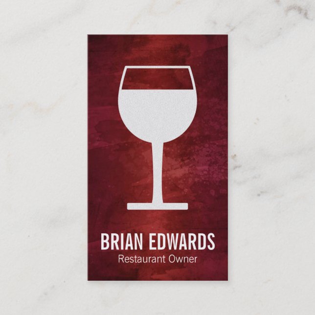 Wine Glass / white | Full (Artistic Red) Business Card (Front)