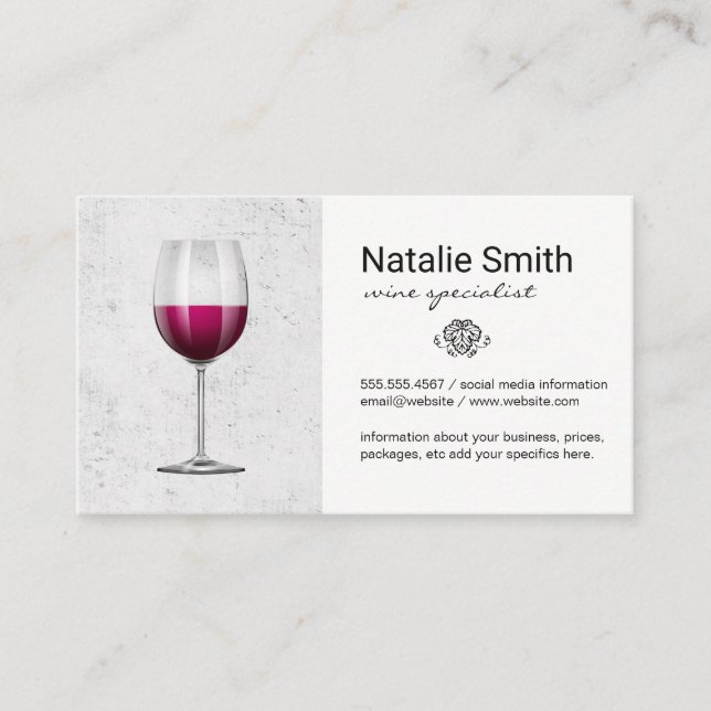 Wine Glass | Winery Wine Stain Business Card (Front)