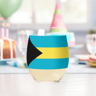 Wine Glass with flag of Bahamas