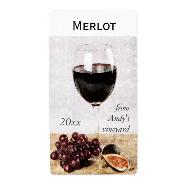 wine glass with fruit wine bottle sticker (Front)