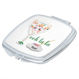 Wine Glass with Personality Compact Mirror