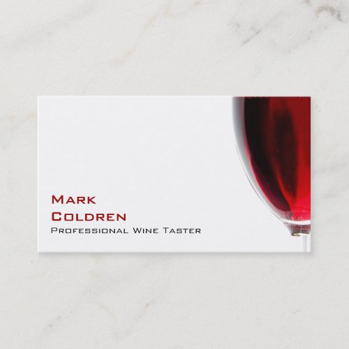Wine Glass with Red Wine Business Cards