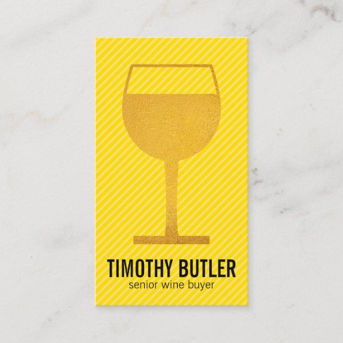 Wine Glass Yellow Business Card