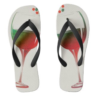 Wine Glasses Art Flip Flops