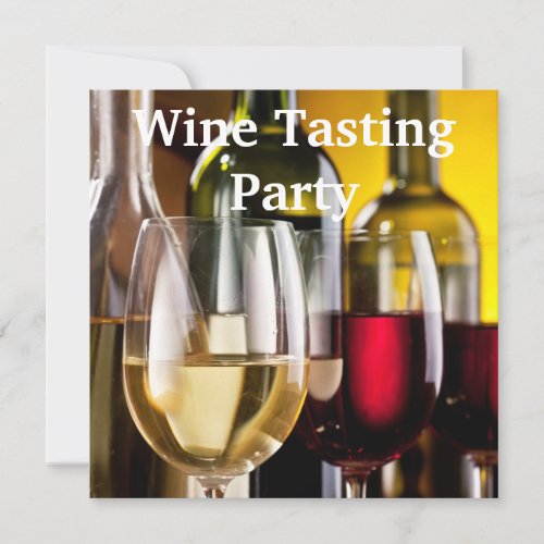 Wine Glasses Bottles Wine Tasting Party Personalized Invites