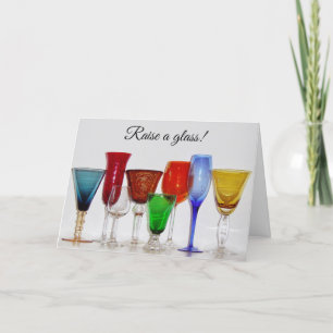 Wine Glasses Celebrate with Us Holiday Card