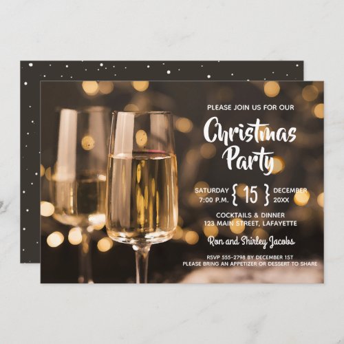 Wine Glasses Christmas Holiday Invitations