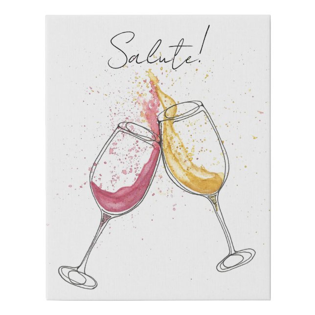 Wine Glasses Clinking  Faux Canvas Print (Front)