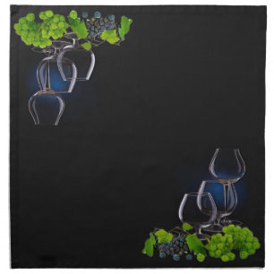 Wine Glasses  Cloth Napkin