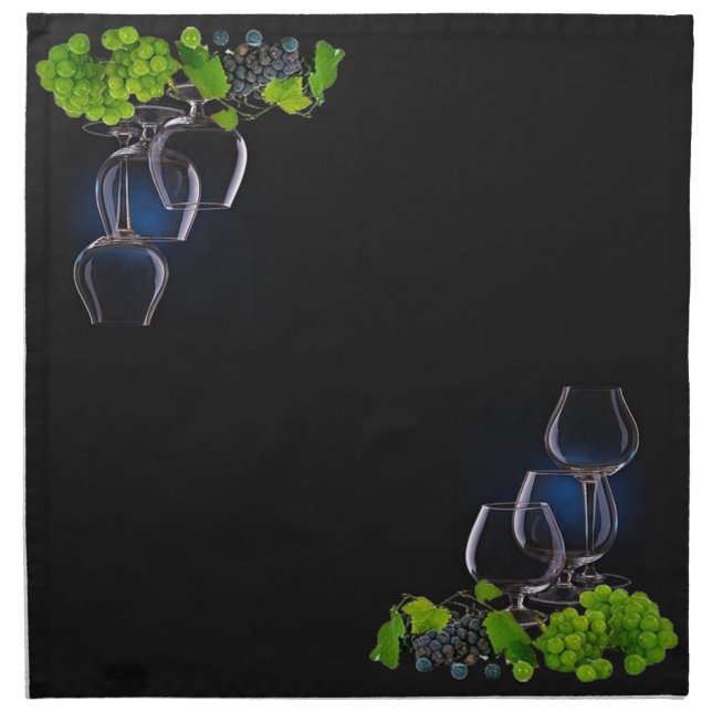 Wine Glasses  Cloth Napkin (Front)