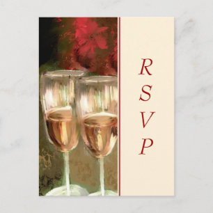 Wine Glasses Digital Painting RSVP Postcard