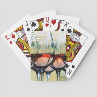 Wine Glasses Filled with Mount Hood Poker Cards