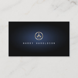 Wine Glasses Icon Blue Glow Sommelier Business Card
