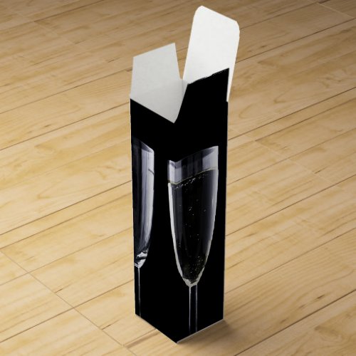 Wine Glasses on Black Wine Gift Box